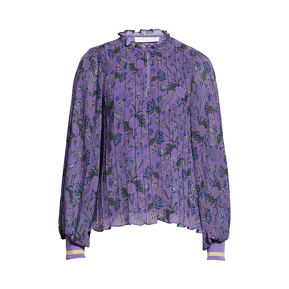 Ramy Brook Long Sleeve Printed Nadine Top In Bright Jasmine Combo